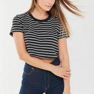 Urban Outfitters Stripped Cropped T-Shirt